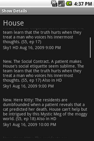 Remote Recorder 05 A list of showings
