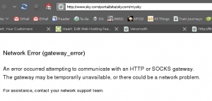 SkyFail The MySky section of Sky.com